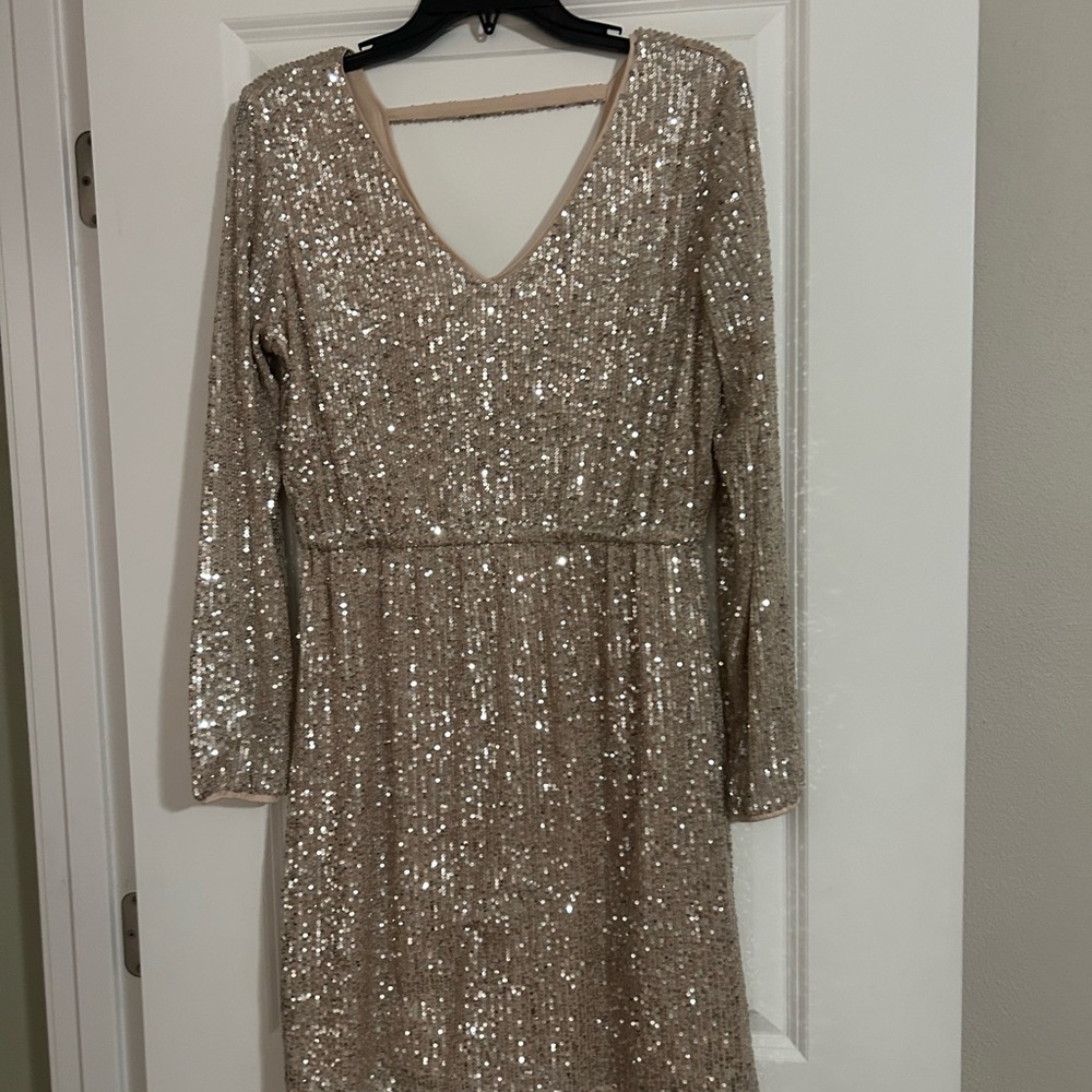 Maurices Sparkling Sequin Long Sleeve Dress
